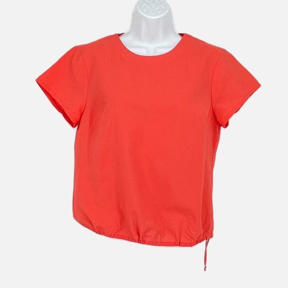 Cuyana Drawstring Shirt in Lipstick Size X-Small - Picture 1 of 7